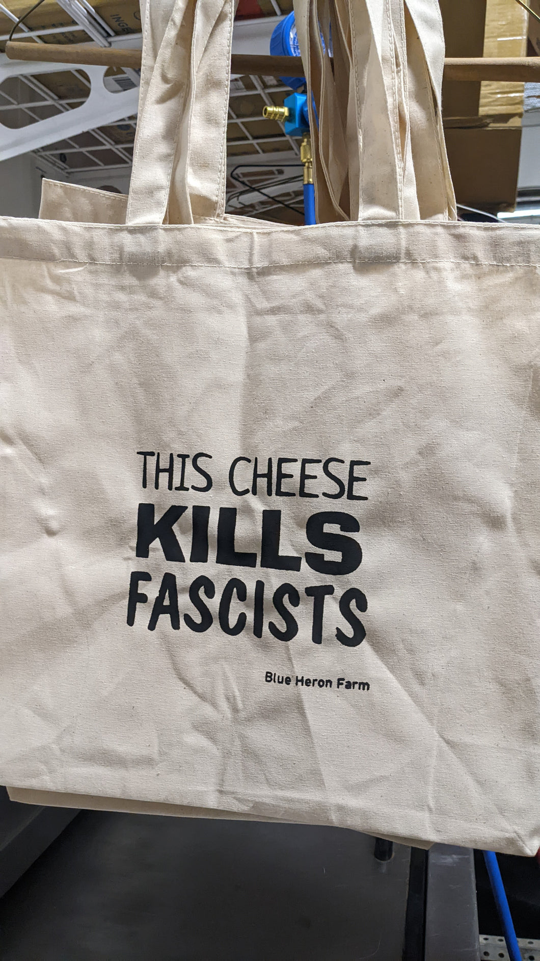 This Cheese Kills Fascists totebags